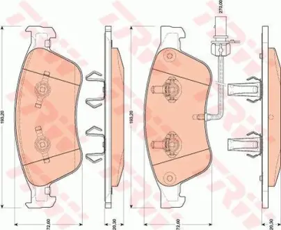 A_Гальмівні колодки дискові AUDI A8 "F "03-"10 ="" TRW GDB1811