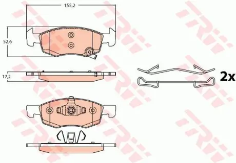 Гальмівні колодки дискові OPEL Corsa E "F "14>> ="" TRW GDB2099