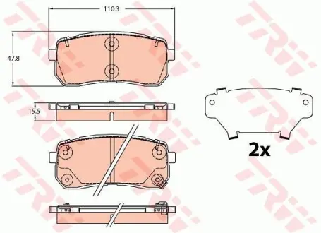 Гальмівні колодки дискові KIA Sorento "R "15>> ="" TRW GDB2112