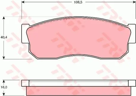 A_Гальмівні колодки дискові NISSAN - SUBARU Cherry/Sunny/Sunny Estate/Wagon/Sunny Van/Columbuss/E10/ ="" TRW GDB288