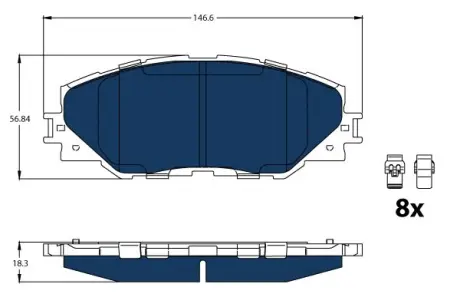Комплект гальмівних колодок TRW GDB3424BTE