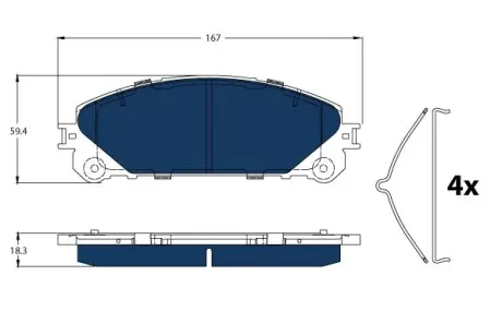 Комплект гальмівних колодок TRW GDB3484BTE