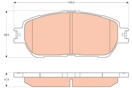 Гальмівні колодки дискові TOYOTA Camry(V30) "F "01-06 ="" TRW GDB3612