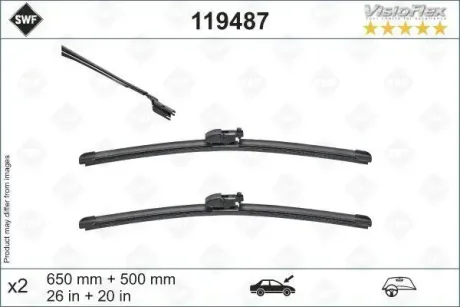 Щітки склоочисника (650/500 мм) BMW X3 (G01/F98)/Jaguar E-Pace 17- SWF Valeo 119487