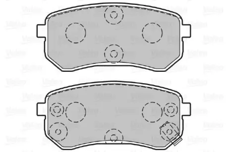 Гальмівні колодки дискові HYUNDAI/KIA i10/Picanto "1,0-1,2 "R "04-17 ="" Valeo 301706