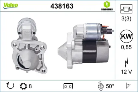 A_Стартер RENAULT Megane "1,6 \'\'00-03 ="" Valeo 438163