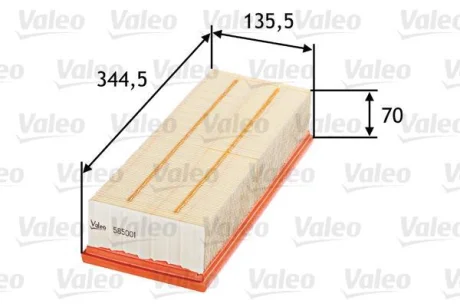 ФІЛЬТР ПОВІТРЯНИЙ AUDI/SEAT/SKODA/VW A3/Altea/Octavia/Beetle "1,4-2,0 "03>> ="" Valeo 585001