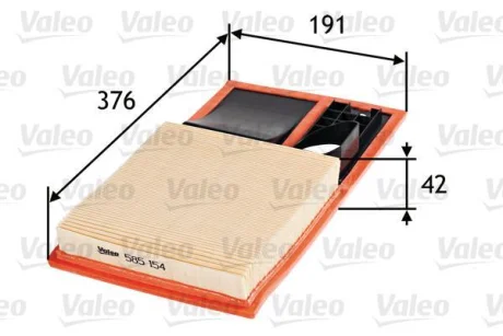 ФІЛЬТР ПОВІТРЯНИЙ SEAT/SKODA/VW Ibiza/Fabia/Polo "1,0-2,0 "02-22 ="" Valeo 585154