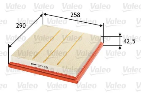 ФИЛЬТР ВОЗДУШНЫЙ BUICK/CHEVROLET/OPEL/SAAB LA/Malibu/Insignia/9-5 "1,6-3,6 "08>> ="" Valeo 585159