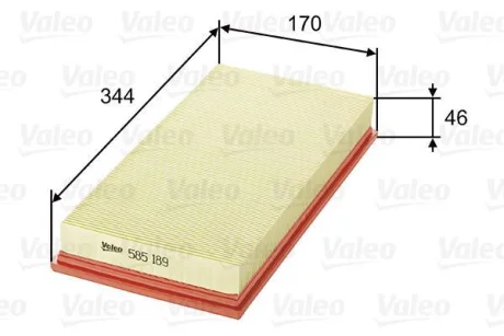 Фільтр повітряний MITSUBISHI/VOLVO Carisma/S40 "1,3-1,9 "95-06 ="" Valeo 585189