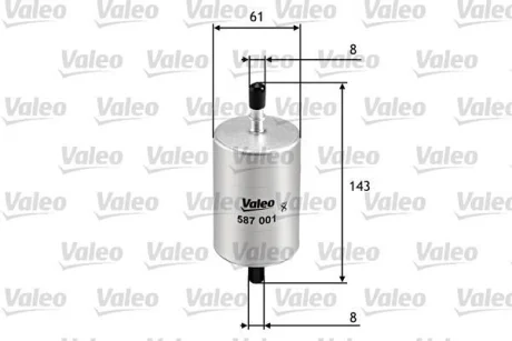 Фильтр топливный CITROEN Berlingo/C-Elysee/C15/C2/C3/Evasion/Jumpy/Saxo/Xantia "1,0-2,9 "88>> ="" Valeo 587001