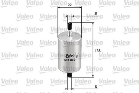 Фільтр паливний DACIA/LEXUS/NISSAN/OPEL/RENAULT Logan/IS/Kubistar/Vivaro/Clio "0,9-5,0 "90>> ="" Valeo 587002