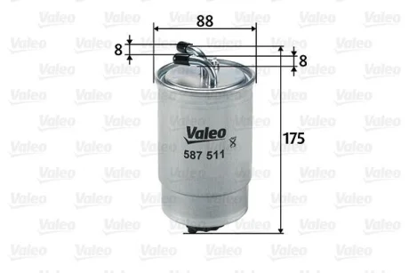 Фільтр паливний FORD ESCORT 1.8 D 93- (вир-во VALEO) Valeo 587511