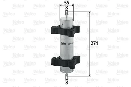Фільтр паливний BMW/MINI 3/Mini "1,4-3,0 "01-07 ="" Valeo 587514