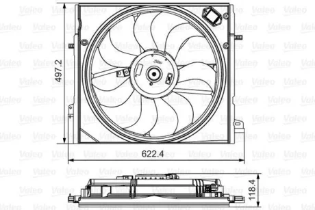 Вентилятор охолодження двигуна NISSAN/RENAULT Qashqai/X-Trail/Kadjar \'\'1,2-1,6 \'\'13>> ="" Valeo 698582