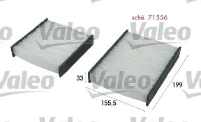 Фільтр салону CITROEN/DS/PEUGEOT DS3/DS/207 "1,0-1,6 "06>> ="" Valeo 715556