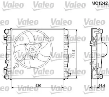 Радіатор двигуна VAL733062 Valeo 733062