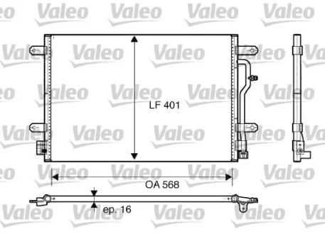 Радіатор кондиціонера A4/Seat Exeo 1.6-3.2/1.9D-3.0D 03- Valeo 817741