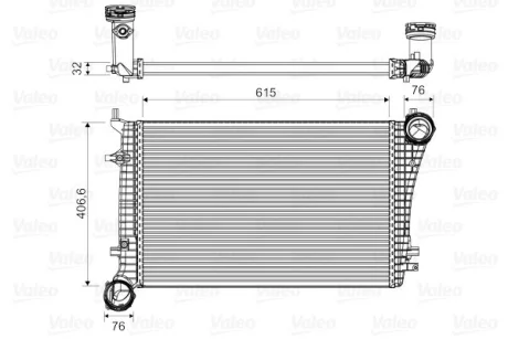 Інтеркулер AUDI A3 SEAT ALTEA, ALTEA XL, LEON, TOLEDO III SKODA OCTAVIA II, SUPERB II VW CADDY III, CADDY III/MINIVAN, EOS, GOLF PLUS V, GOLF V, JETTA III, PASSAT B6 1.4-2.0D 05.03-11.17 VAL818675 Valeo 818675