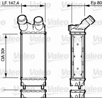 Радіатор інтеркулера Citroen Berlingo/ Partner 1.6 HDI 06- Valeo 818866