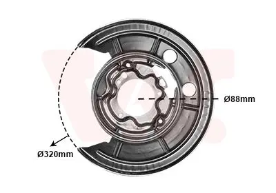 Захист диска гальмівного (L) Citroen Jumper/Fiat Ducato/ Peugeot Boxer 06- Van Wezel 1651373