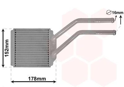 Радіатор пічки Ford Transit 2.0D-3.0D 00-14 Van Wezel 18006614