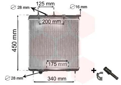 Радіатор охолодження двигуна CITROEN C3/ PEUGEOT 207 Van Wezel 40002298