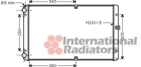 Радіатор охолодження VW T4 2.5 TDI 98-03 Van Wezel 58002245
