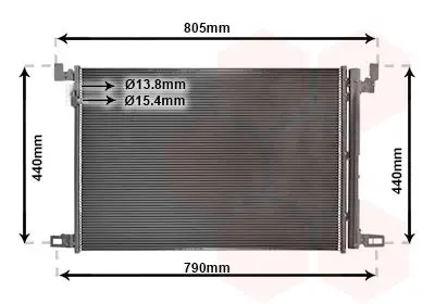 Радіатор кондиціонера AUDI A 6 / S 6 (C8) (18-) 40 TDI/ Q7 15+ Van Wezel 58015705