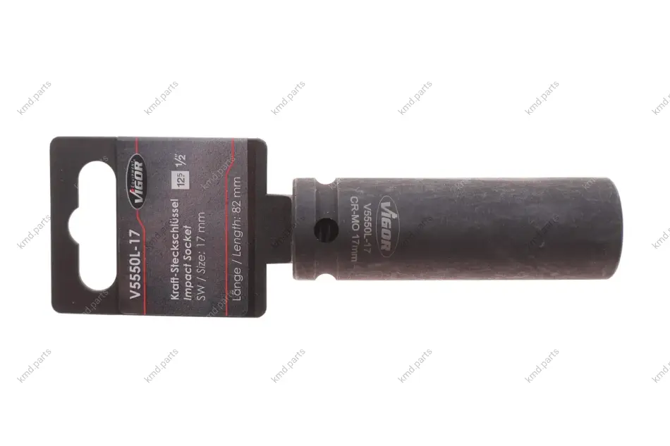 Головка торцева ударна 1/2" 17 мм Long 85 мм VIGOR V5550L-17 (фото 1)