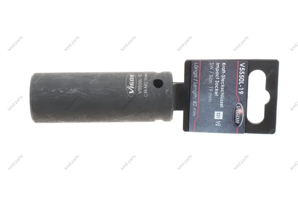 Головка торцева ударна 1/2" 19 мм Long 85 мм VIGOR V5550L-19 (фото 1)