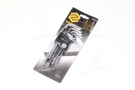 Ключі Torx L-подібні: Т10-Т50, Cr-V, 9 шт. [10/240], комплект (VOREL) Vorel 56478