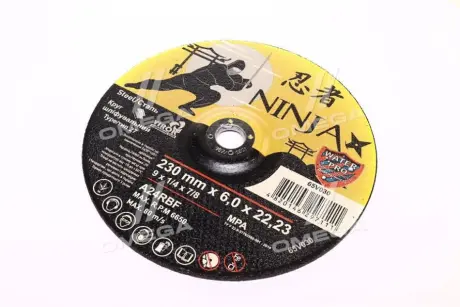 Круг шліфувальний по металу тип 27 ninja тм o=230х22.23 мм t=6 мм(VIROK) Vorel 65v030