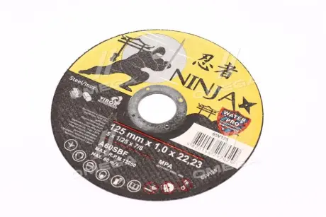 Диск отрезной по металлу и нерж стали ninja тм o=125х22.23 мм t=1 мм(VIROK) Vorel 65v125