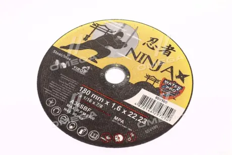 Диск отрезной по металлу и нерж стали ninja тм o=180х22.23 мм t=1.6 мм(VIROK) Vorel 65v180