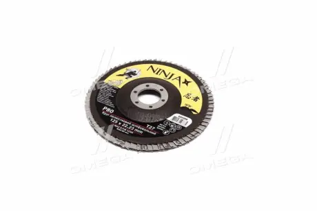Круг лепестковый шлифовальный NINJA Т27, 125х22 мм, Р80 (VIROK) Vorel 65V508