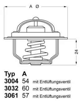 Термостат Ford Escort Fiesta Orion - знято з виробництва ="" WAHLER 300488D1