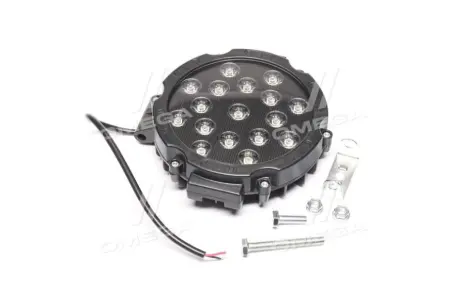 Фара LED кругла 51W (17*3W) 202*160*65мм, широкий промінь 12/24V 6000К (Руслан-Комплект))) Wassa (Руслан-Комплект) ФР-135