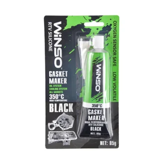 GASKET MAKER BLACK 85g +350⁰С Cиліконовий герметик прокладок професійний чорний WINSO 310300