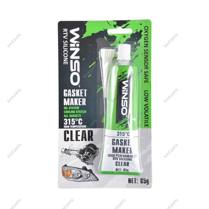 GASKET MAKER CLEAR 85g +315⁰С Силіконовий герметик прокладок професійний прозорий WINSO 310400 (фото 1)