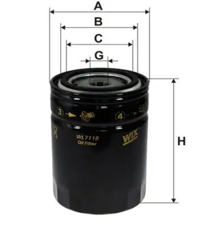 Фільтр масляний Daewoo Lublin 2.4D 97- WIX FILTERS WL7118