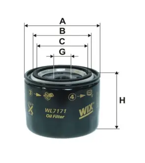 Фільтр масляний Kia Ceed 1.4-1.6/Mazda 626/3/6 2.0D 86-10 WIX FILTERS WL7171
