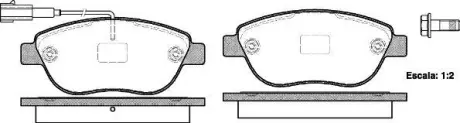 Колодки гальмівні диск. перед. (Remsa) Fiat Doblo Combo 10> / Punto Linea 07> (P9593.11) WOKING P959311