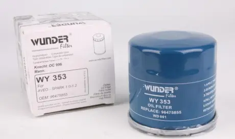 Фильтр масляный Chevrolet Aveo 1.2 08- WUNDER FILTER WY 353