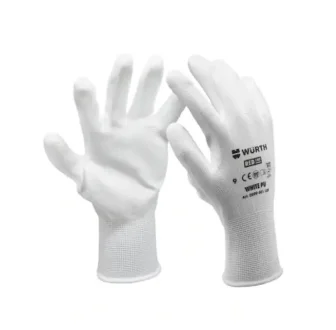 Перчатки защитные White PU, полиэстер, покрытие полиуретан, пара, р.9, RED LINE WURTH 0899401109