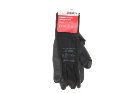 Перчатки защитные Black PU, полиэстер, покрытие полиуретан, пара, р.10, RED LINE WURTH 0899402410