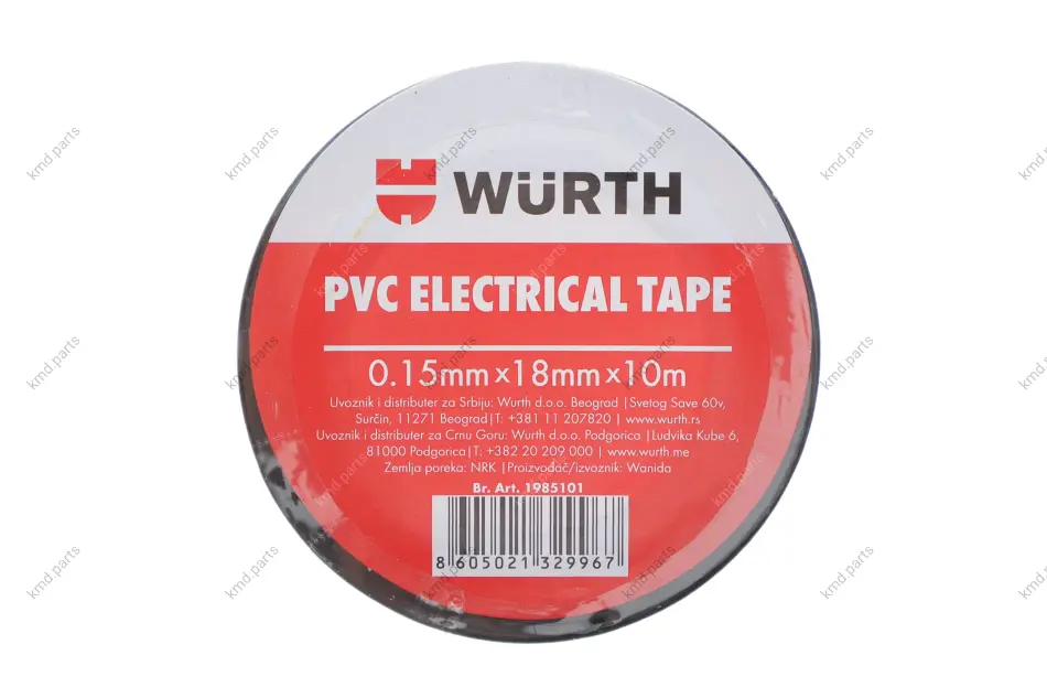 Ізоляційна стрічка PVC, чорна, 18мм/10м WURTH 1985101 (фото 1)