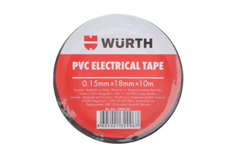 Ізоляційна стрічка PVC, чорна, 18мм/10м WURTH 1985101
