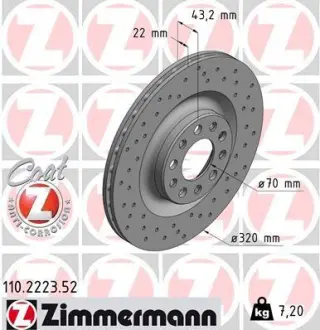 Диск гальмівний ZIMMERMANN 110.2223.52