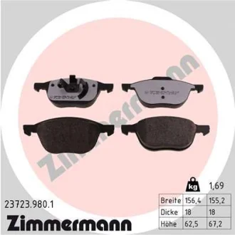 Колодки гальмівні дискові ZIMMERMANN 23723.980.1